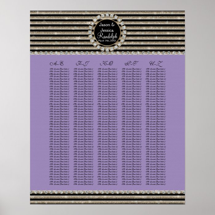 Art Deco Modern Horizontal Striped Wedding Sets Posters