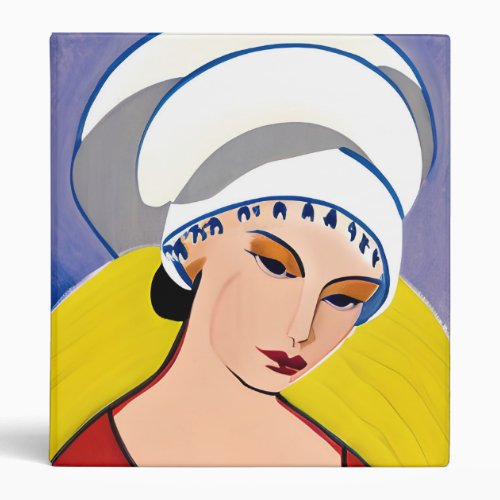 Art Deco Modern Lady in a Turban 3 Ring Binder