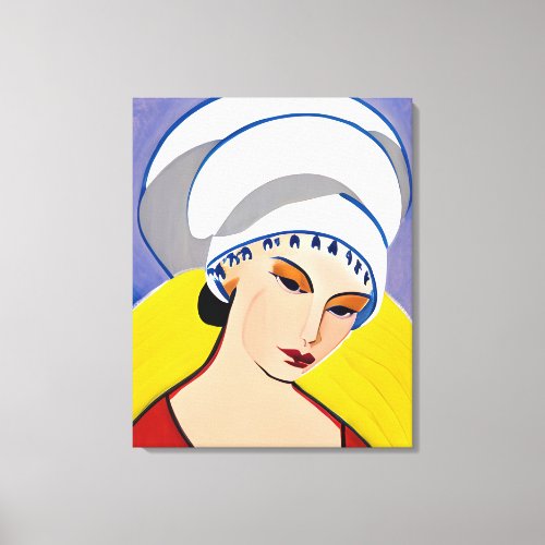 Art Deco Modern Lady in a Turban Canvas Print