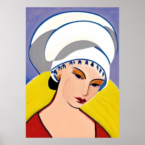 Art Deco Modern Lady in a Turban Poster