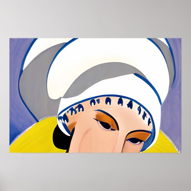 Art Deco Modern Lady in a Turban Poster (Front)