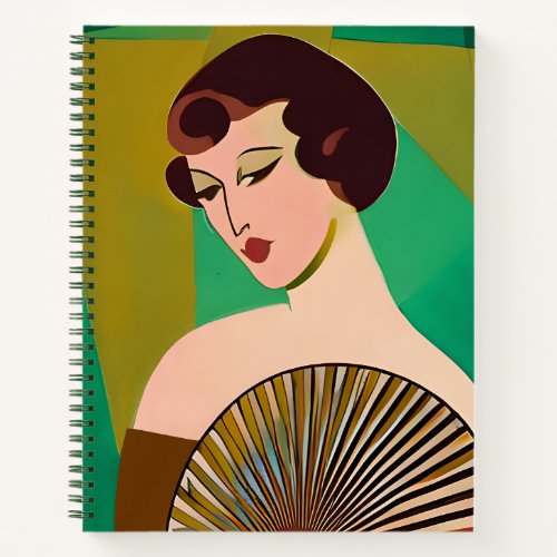 Art Deco Modern Lady with a Fan Journal 