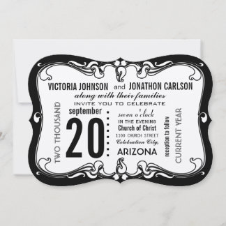Art Deco Modern Wedding Invitation