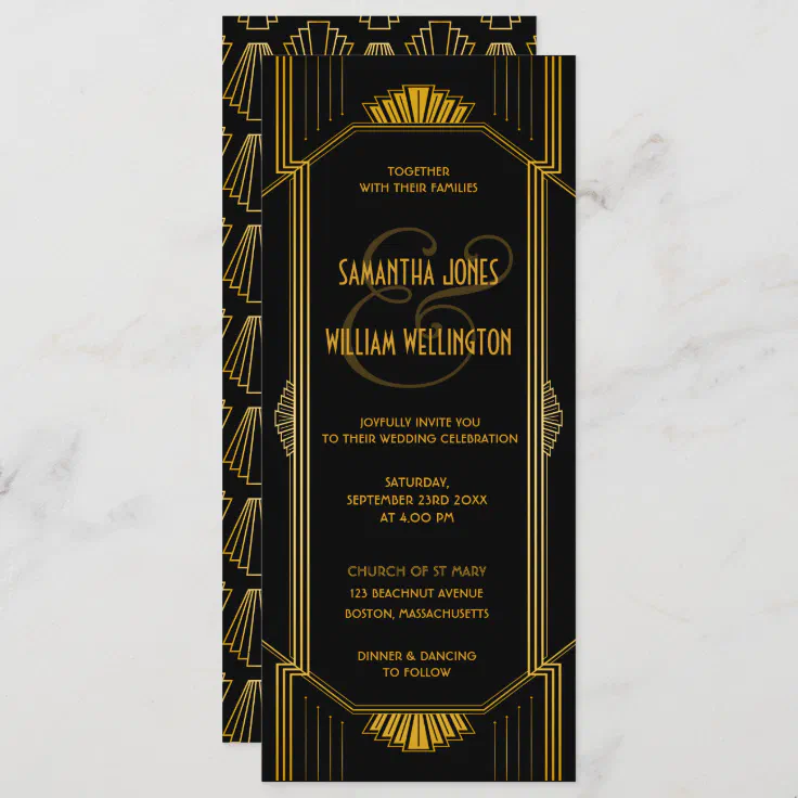 Art Deco Modern Wedding Invitation Zazzle