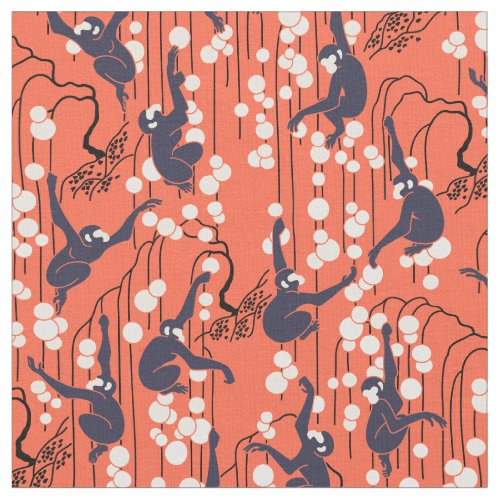 Art Deco Monkeys original colors Fabric