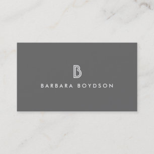 ART DECO MONOGRAM INITIAL LOGO in GRAY and WHITE Business Card
