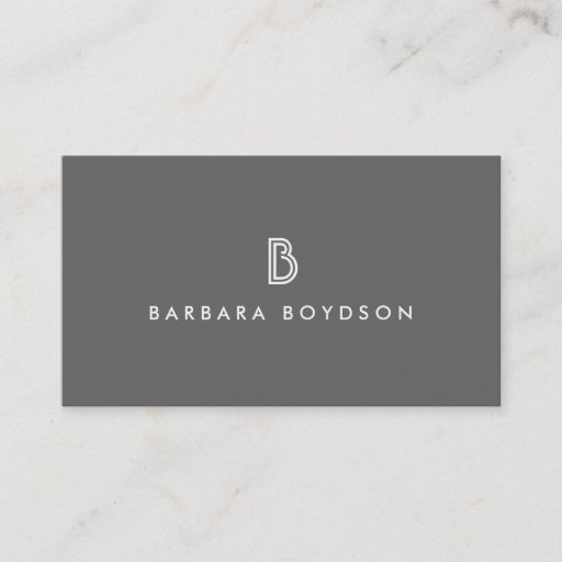 Customizable ART DECO MONOGRAM INITIAL LOGO in GRAY and WHITE Business Cards