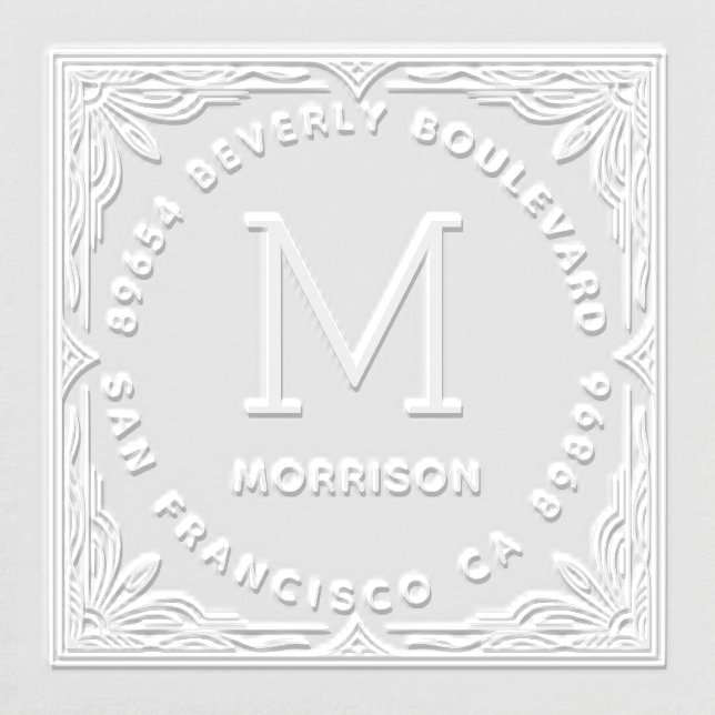 Art Deco Monogram Name & Return Address Embosser (Design)