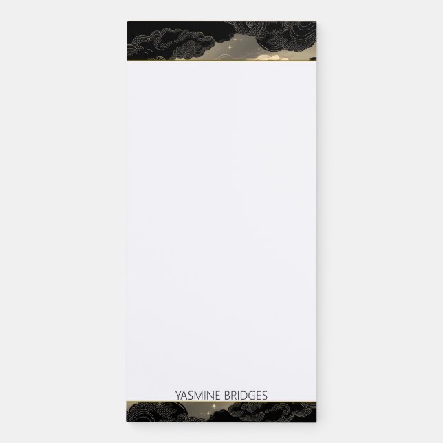 Art Deco Monogrammed  Magnetic Notepad (Front)