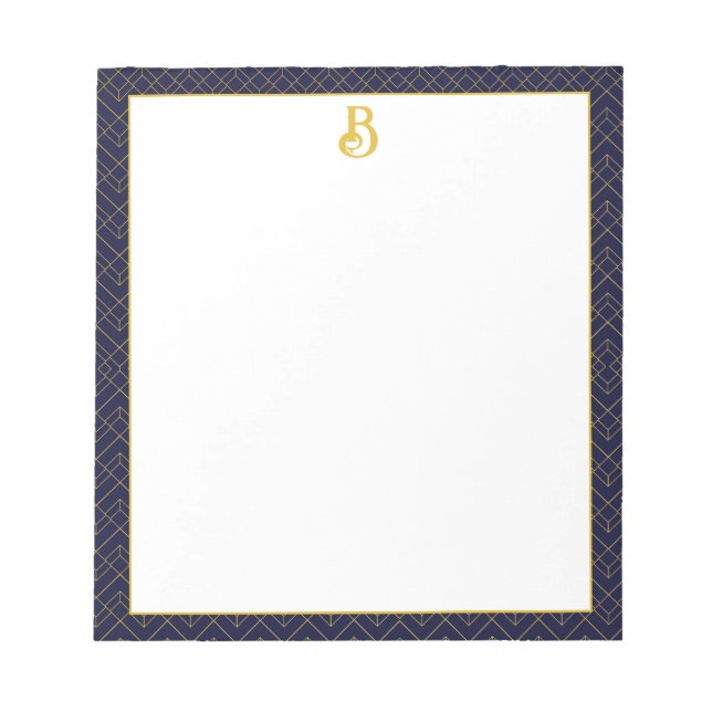 Art Deco Monogrammed Notepad (Front)