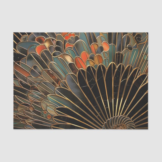 Art Deco Moody Fan Tissue Paper (Front)