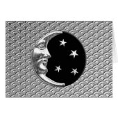 Art Deco Moon and stars - Black and Silver (Front Horizontal)