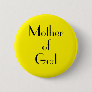 Art Deco Mother of God Text Typography Button