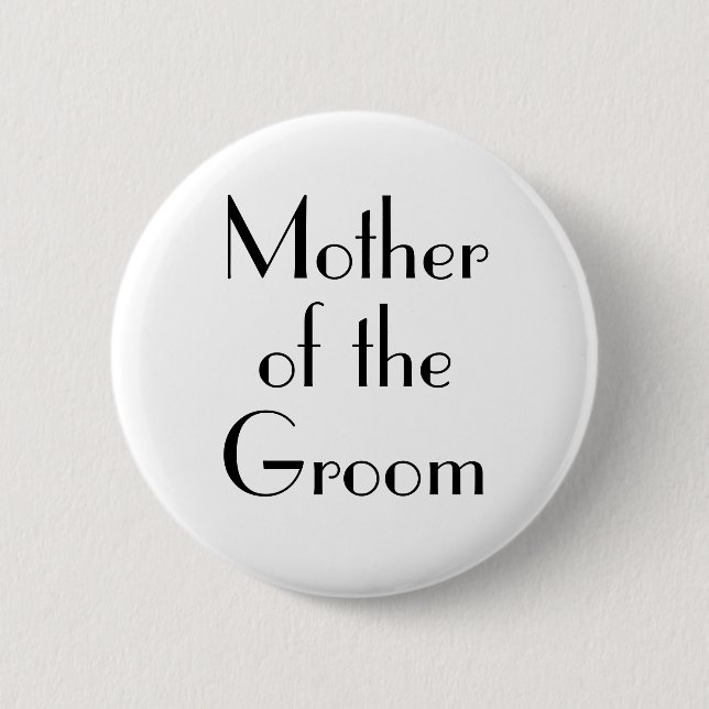 Art Deco Mother of the Groom Wedding Button (Front)