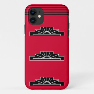 Art Deco Motif in B&W and Red Case-Mate iPhone Cas 11 Case