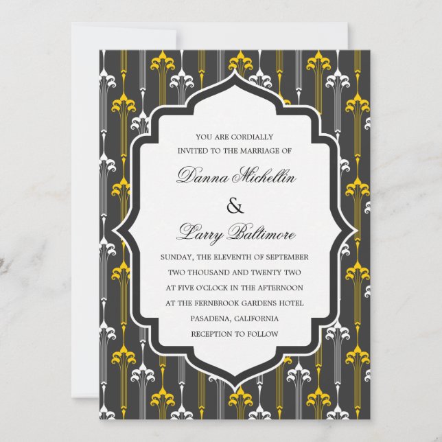 Art Deco Motif Wedding Invitation (Front)