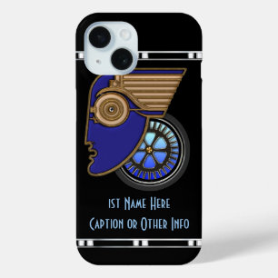 Art Deco Motorhead - Personalized iPhone 15 Case
