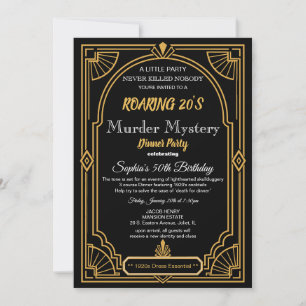 Art Deco Murder Mystery 1920s Party Invitation
