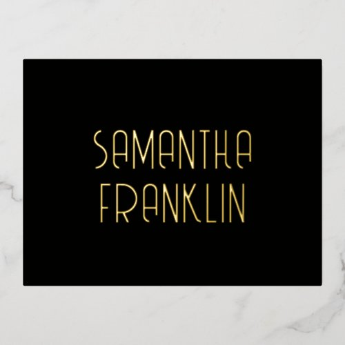 Art Deco Name Black Place Cards