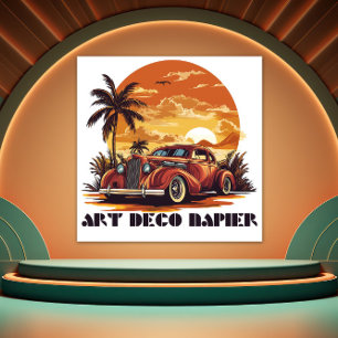 Art Deco Napier Vintage Car Magnet