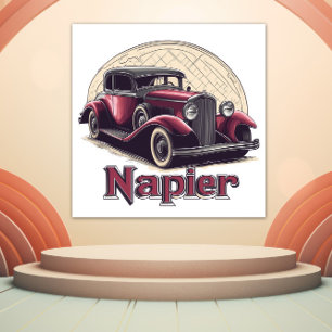 Art Deco Napier Vintage Car Magnet