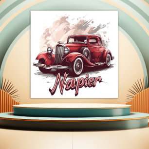 Art Deco Napier Vintage Car Magnet