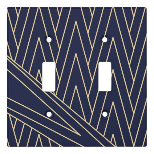 Art Deco Navy and Gold Light Switch Cover