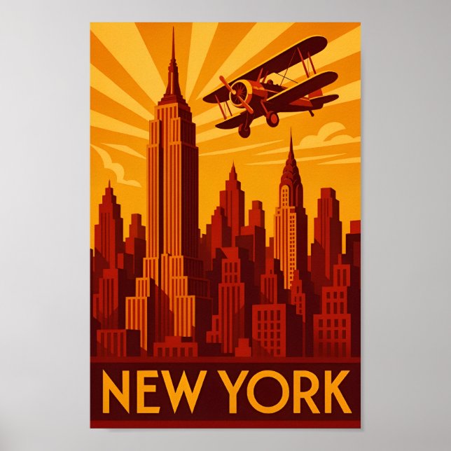 Art deco New York poster print (Front)