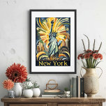 Art Deco New York Statue of Liberty Vintage Poster<br><div class="desc">Elevate your space with this stunning art deco travel poster of New York, featuring the iconic Statue of Liberty in bold, geometric lines and rich, vibrant hues. The design captures the grandeur of the city with a vintage-inspired aesthetic, blending classic art deco elegance with a touch of modern sophistication. The...</div>