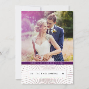 Art Deco Newylwed Holiday Photo Card