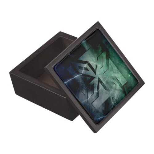 Art Deco Ninja Star Icon Galaxy lightning overlay Jewelry Box