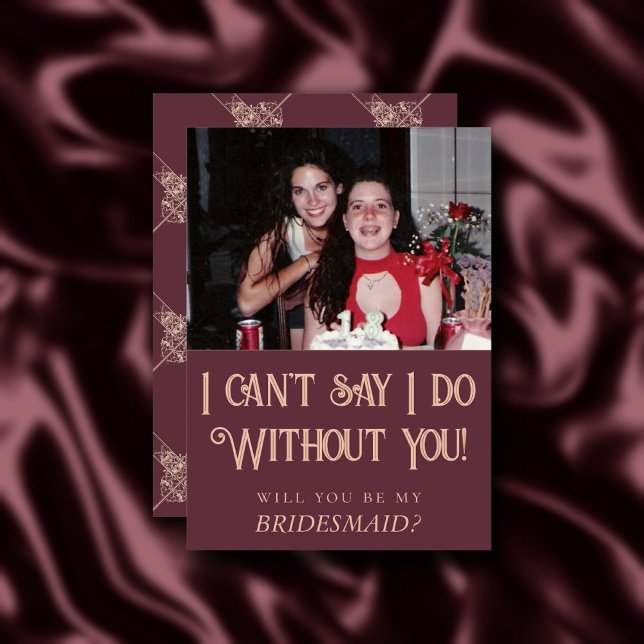 Art Deco Nouveau | Burgundy Blush Maid of Honor Invitation (Creator Uploaded)