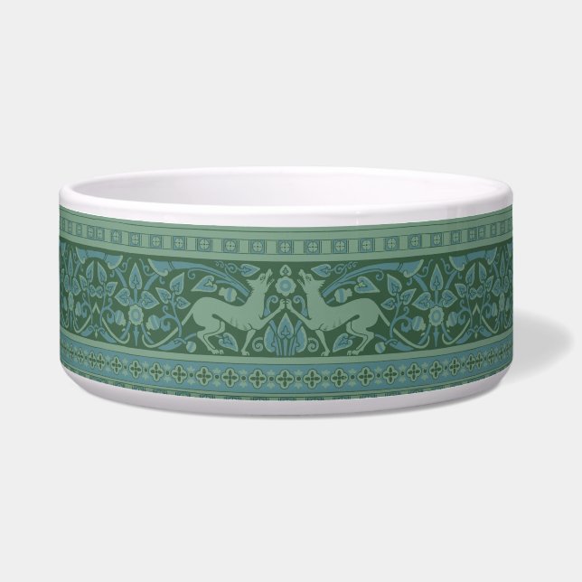 Art Deco Nouveau Dog Nature Animal Pattern Bowl (Front)