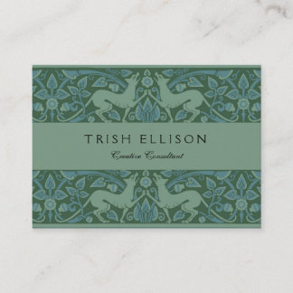 Art Deco Nouveau Dog Nature Animal Pattern Business Card