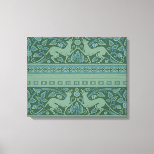 Art Deco Nouveau Dog Nature Animal Pattern Canvas Print
