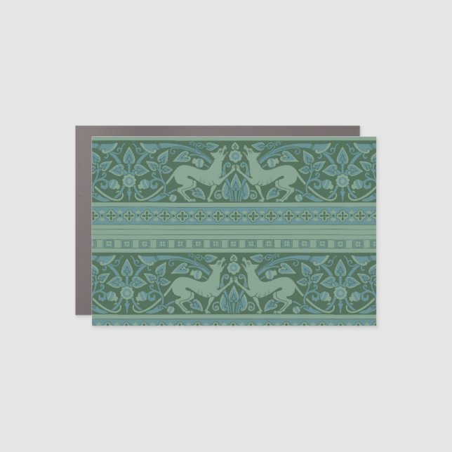 Art Deco Nouveau Dog Nature Animal Pattern Car Magnet (Front)