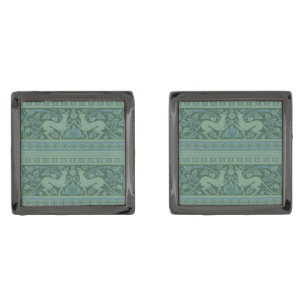 Art Deco Nouveau Dog Nature Animal Pattern Cufflinks
