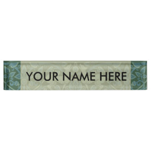 Art Deco Nouveau Dog Nature Animal Pattern Desk Name Plate