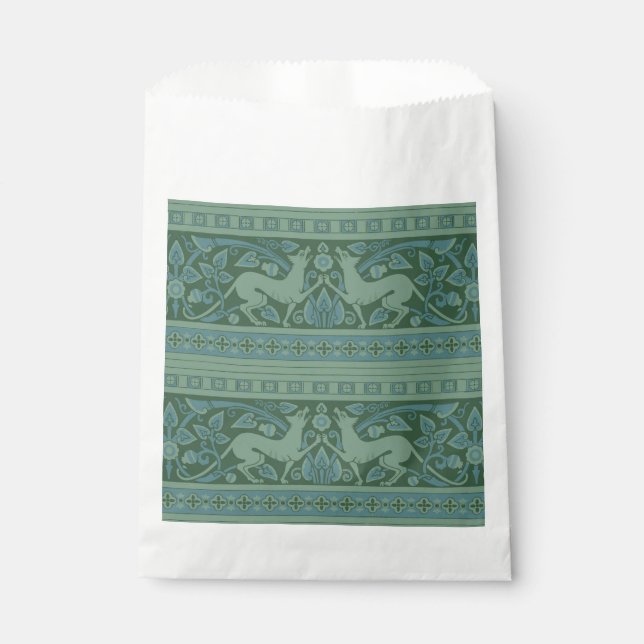 Art Deco Nouveau Dog Nature Animal Pattern Favor Bag (Front)