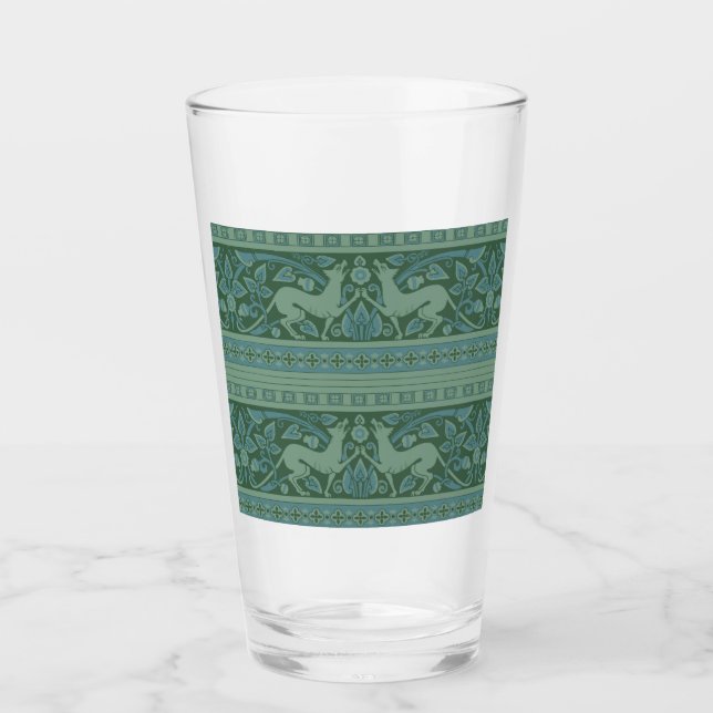 Art Deco Nouveau Dog Nature Animal Pattern Glass (Front)