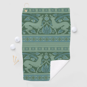 Art Deco Nouveau Dog Nature Animal Pattern Golf Towel