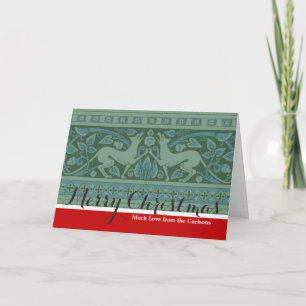 Art Deco Nouveau Dog Nature Animal Pattern Holiday Card