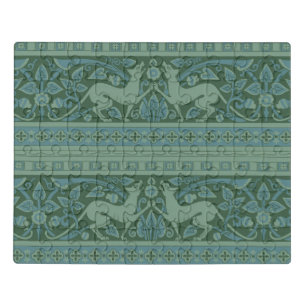 Art Deco Nouveau Dog Nature Animal Pattern Jigsaw Puzzle