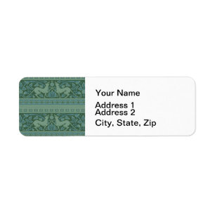 Art Deco Nouveau Dog Nature Animal Pattern Label