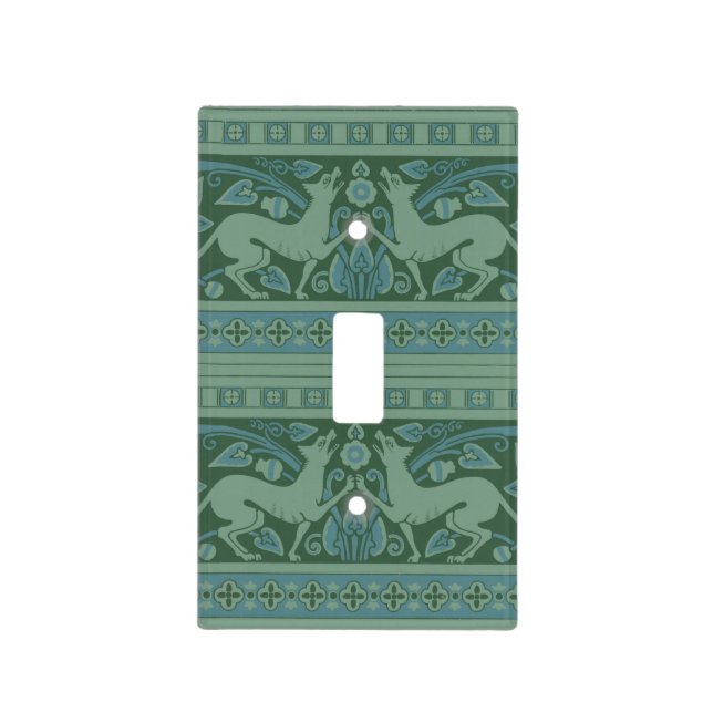 Art Deco Nouveau Dog Nature Animal Pattern Light Switch Cover (Front)