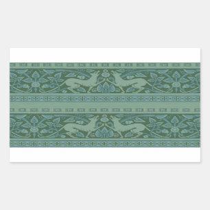 Art Deco Nouveau Dog Nature Animal Pattern Rectangular Sticker
