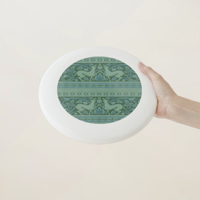 Art Deco Nouveau Dog Nature Animal Pattern Wham-O Frisbee (In Hand)