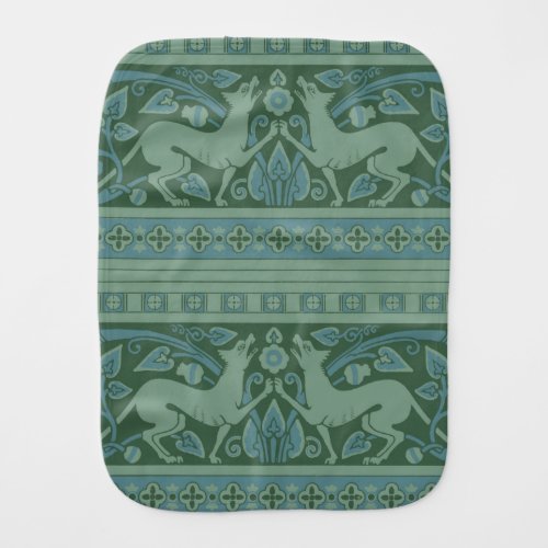 Art Deco Nouveau Dog Nature Botanical Antique Baby Burp Cloth