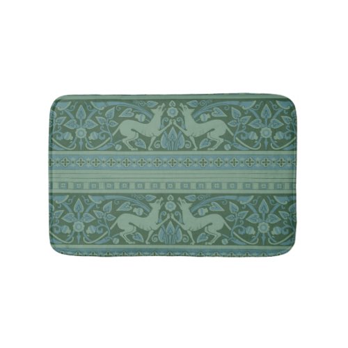 Art Deco Nouveau Dog Nature Botanical Antique Bath Mat