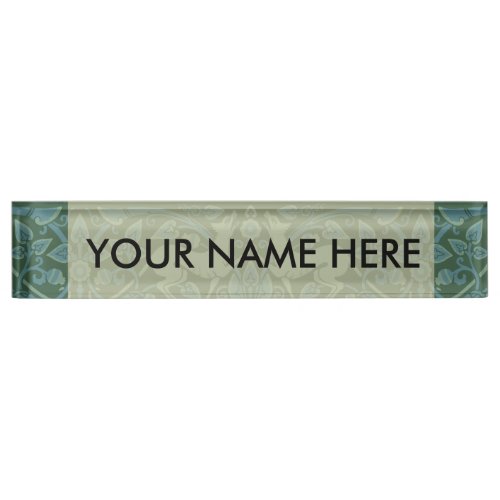 Art Deco Nouveau Dog Nature Botanical Antique Desk Name Plate